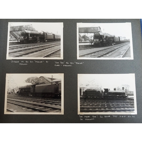 132 - An excellent album of Irish traction, black and white postcard size prints. There are approx. 140 pr... 