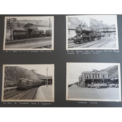 132 - An excellent album of Irish traction, black and white postcard size prints. There are approx. 140 pr... 