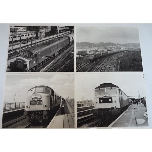 450 - A box of approx. 300 Peter Waylett modern traction black and white prints. The majority are postcard... 