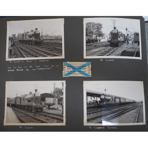 132 - An excellent album of Irish traction, black and white postcard size prints. There are approx. 140 pr... 