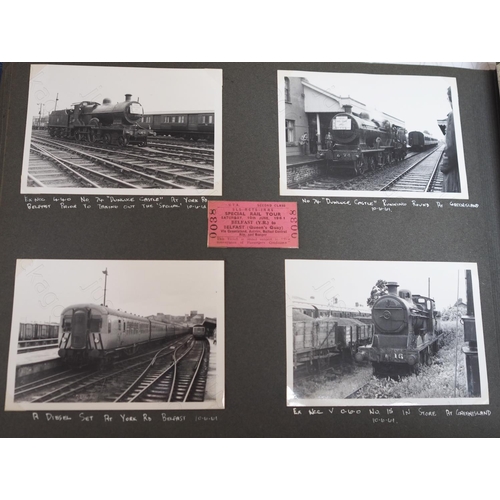 132 - An excellent album of Irish traction, black and white postcard size prints. There are approx. 140 pr... 