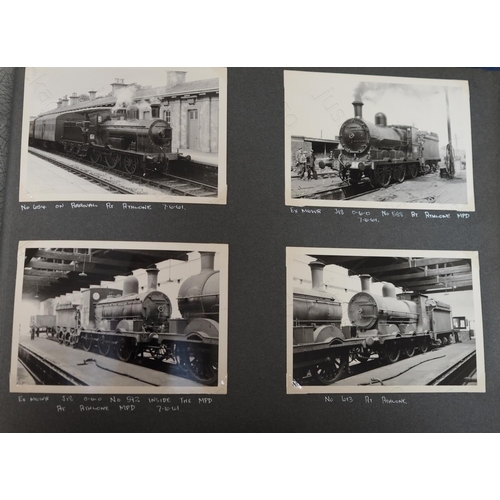 132 - An excellent album of Irish traction, black and white postcard size prints. There are approx. 140 pr... 