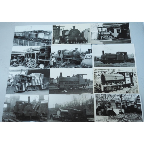 306 - Industrial locomotives and scenes. The majority are postcard size, with a few smaller 3.25