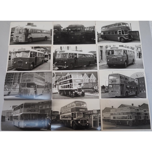 316 - Approx. 200 postcard size black & white and a few colour prints.
A good selection of UK Bus types an... 