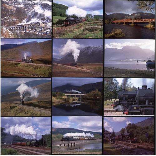 329 - Very good quality main line steam. Approx. 216, medium format colour slides in card mounts. Taken in... 