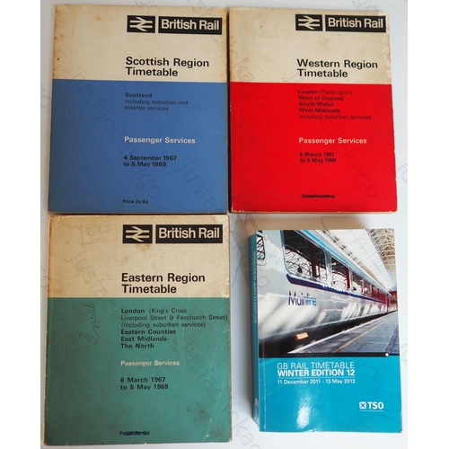 356 - Quantity 4, B.R. Passenger Timetables. 
1. Western Region March 1967-May 1968. (ex Trent station)
2.... 