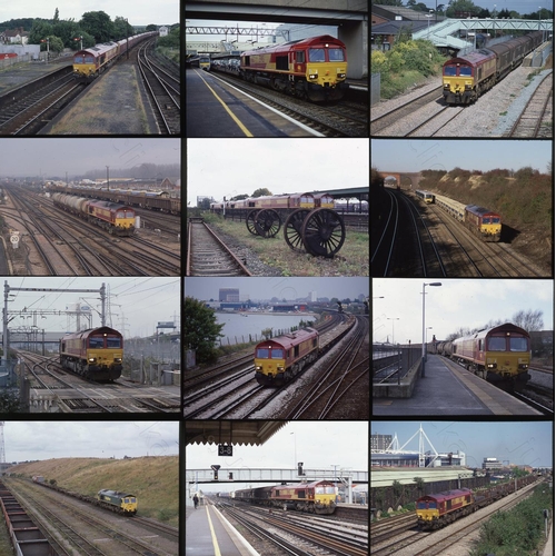 382 - Modern Traction. A very good quality selection of Class 66 hauled trains. Approx. 220 colour, 6 x 45... 