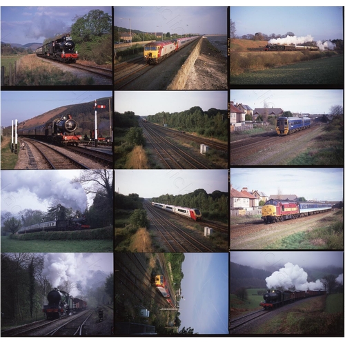 415 - Heritage Railways and modern traction. A box containing approx. 800, medium format colour positives ... 