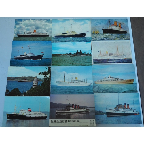 416 - A small box of approx. 175 Shipping postcards. Most are colour but there are a few black and white. ... 