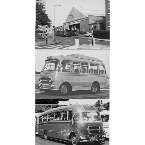 417 - U.K. Bus photographs. Approx. 150 black and white and a few colour prints, postcard size. The majori... 