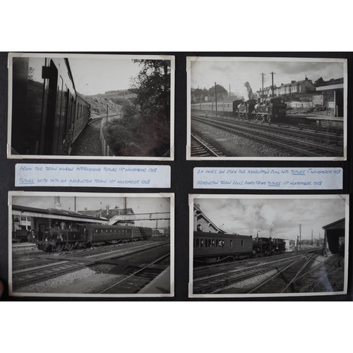 431 - 3 photo albums of BR Steam. Approx. 500 black and white prints with a few colour reprints, taken bet... 