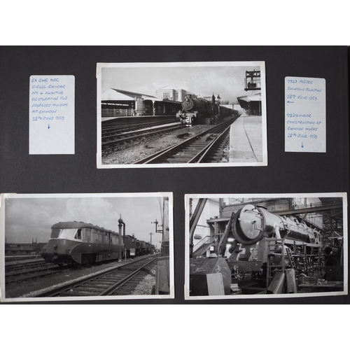 431 - 3 photo albums of BR Steam. Approx. 500 black and white prints with a few colour reprints, taken bet... 