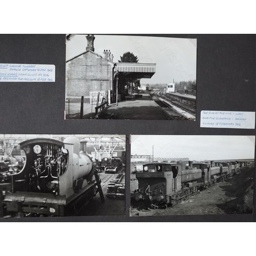 431 - 3 photo albums of BR Steam. Approx. 500 black and white prints with a few colour reprints, taken bet... 