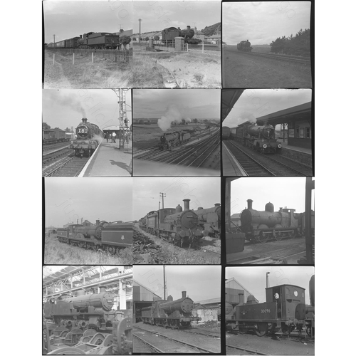 437 - Ex GWR and ex Southern railways locomotives. A selection of approx. 46, medium/square format black a... 