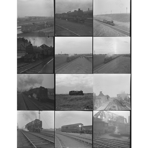 440 - Ex LNER and  BR Standard locomotives. A selection of approx. 50, medium/square format black and whit... 