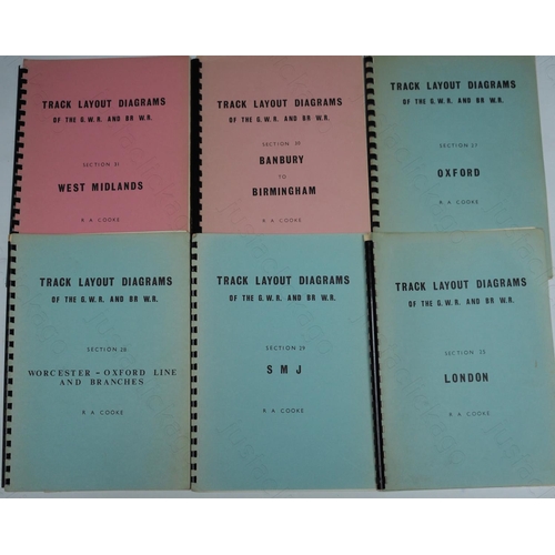 454 - 43 volumes of Track Layout Diagrams by R.A. Cooke, softback, spiral bound. An excellent set of these... 