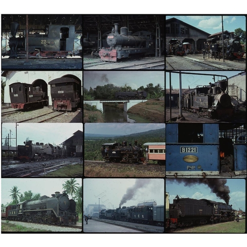 478 - Steam in the Far East including Java. Good quality selection of approx. 350 , original Kodak 35mm co... 