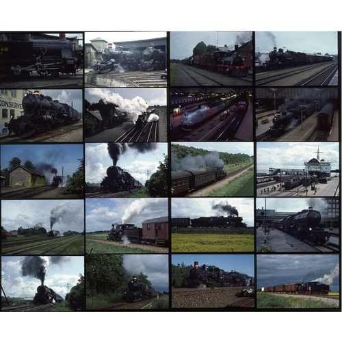 479 - Steam railtour in Denmark. Mixed quality selection (some slides are dark) of approx. 250 , original ... 