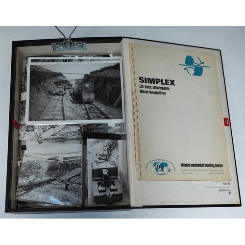 297 - Four box files with paperwork and photographs. The paperwork relates to the Simplex Motor Rail compa... 