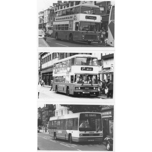 315 - Approx. 200 postcard size black & white and a few colour prints.
A good selection of UK Bus types an... 