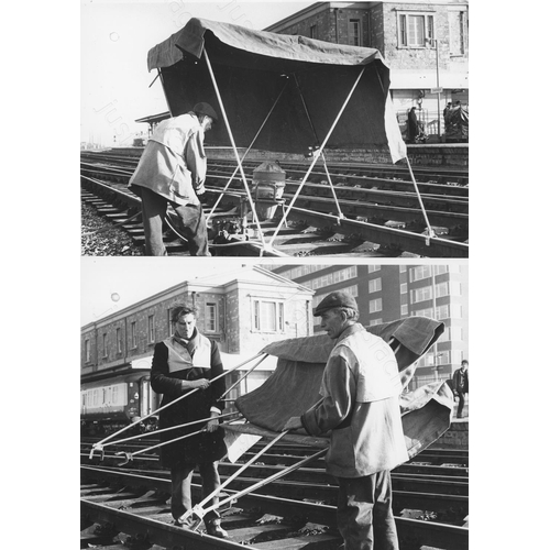 370 - A box of assorted track maintenance photographs. Approx. 
300+ black and white prints, with a few co... 