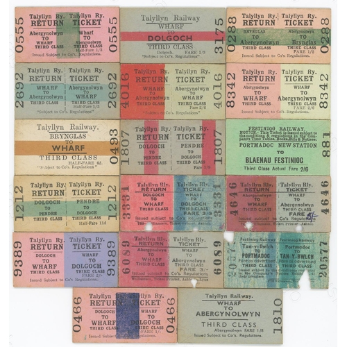 456 - A selection of 17 Welsh narrow gauge Tickets from the 1960's. Most are from the Talyllyn Railway wit...