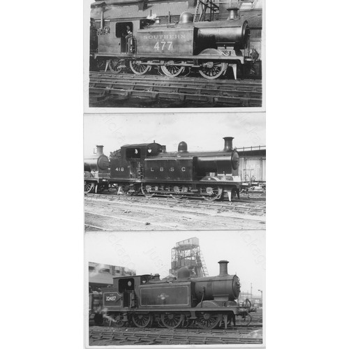 463 - L.B.S.C.R. locomotives. A fine collection of commercial photographs and postcards in a slipcase albu...