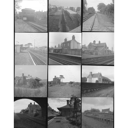 10 - Infrastructure, a  selection of stations. Approx. 100, medium and 35mm format, black and white negat...