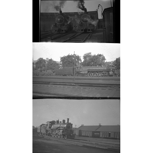 53 - Canadian locomotives and scenes. Approx. 42, original, mixed size black and white negatives. Some ar...