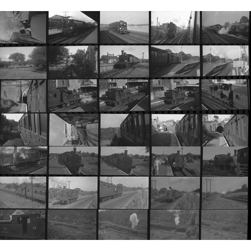 296 - Railway. Two packs of good quality black and white 35mm negatives with some associated postcard size... 