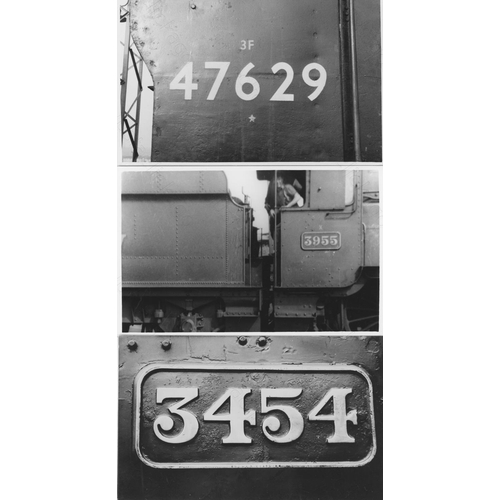 298 - Ex GWR Steam locomotive number plates (45) and 20 colour prints of modern traction locomotive number... 