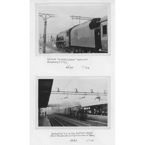 313 - B.R. Steam album 1960's. A good album of approx. 150+ black and white postcard size prints, all by t... 