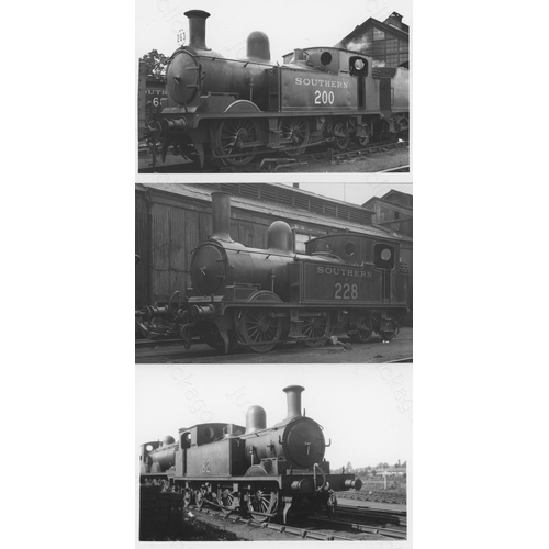 318 - London South Western/Southern and Midland/LMS locomotives. A fine collection of commercial photograp... 