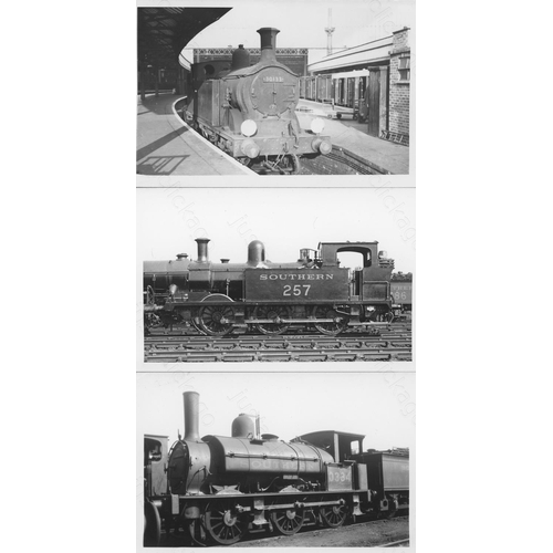 318 - London South Western/Southern and Midland/LMS locomotives. A fine collection of commercial photograp... 