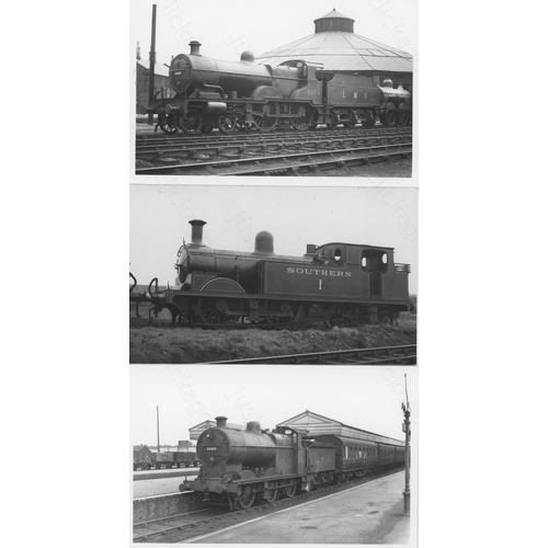 318 - London South Western/Southern and Midland/LMS locomotives. A fine collection of commercial photograp... 