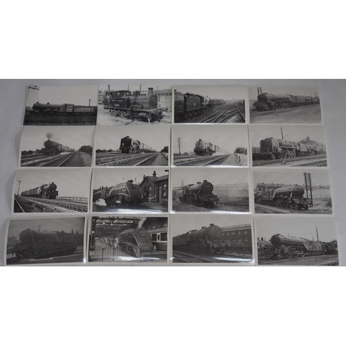 321 - Railway. Approx. 240 black and white postcard size prints featuring ex LNER and constituent company ... 