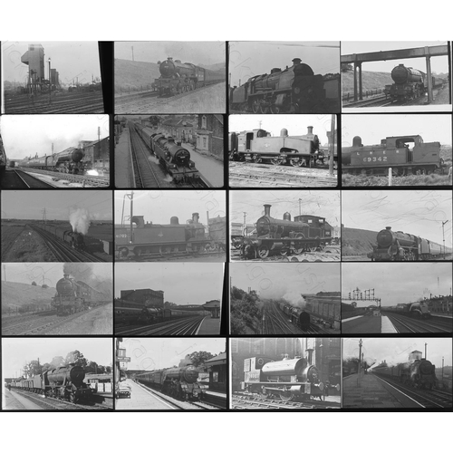 39 - Railway, B.R. Steam. Approx. 260 x 35mm black and white positive slides on mixed film stock. A selec... 