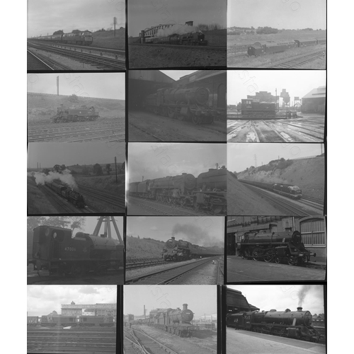 409 - Railway. B.R. Steam with a few early diesels. Approx. 59 x medium format black and white negatives. ... 