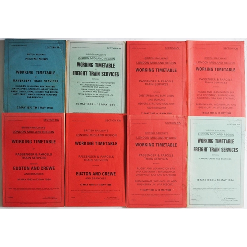 45 - Railway Working Timetables. Twenty ex B.R. working timetables for freight, passenger and parcels ser... 