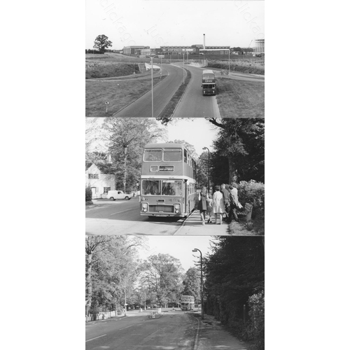 104 - U.K. Bus and Tram. An assortment of black and white and colour prints, featuring U.K. Buses and Tram... 