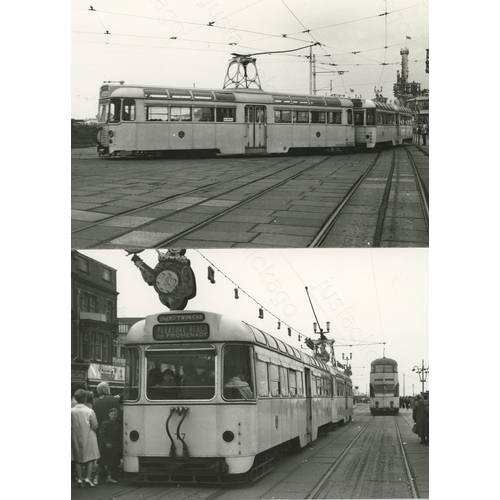 104 - U.K. Bus and Tram. An assortment of black and white and colour prints, featuring U.K. Buses and Tram... 