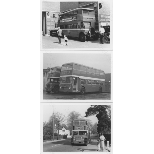 104 - U.K. Bus and Tram. An assortment of black and white and colour prints, featuring U.K. Buses and Tram... 