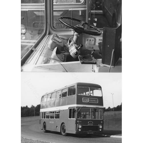 104 - U.K. Bus and Tram. An assortment of black and white and colour prints, featuring U.K. Buses and Tram... 