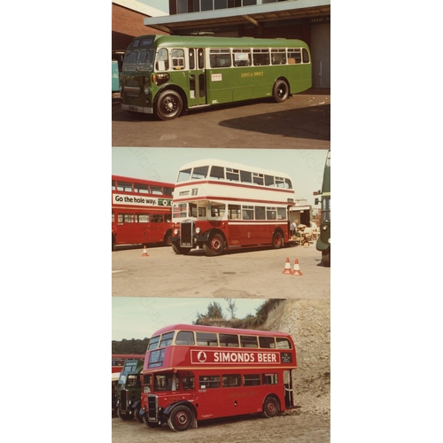 104 - U.K. Bus and Tram. An assortment of black and white and colour prints, featuring U.K. Buses and Tram... 