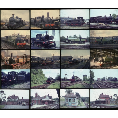 107 - Railway. Early Heritage. A selection of 36 x 35mm original colour slides on Ilford (glass mounted) a... 