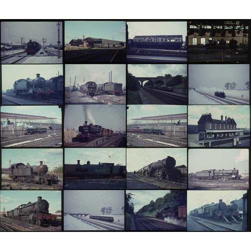 132 - Railway. B.R./ex GWR Steam on the Western Region (1 x DMU noted) and a couple of rolling stock slide... 