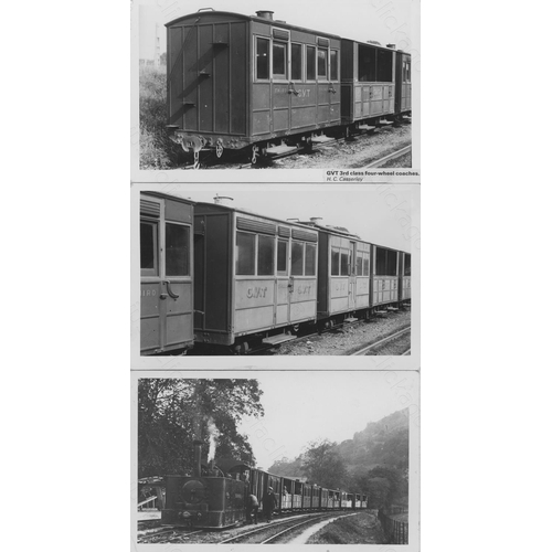 136 - Railway. Narrow Gauge. Approx. 37, black and white prints housed in a postcard album. The prints fea... 