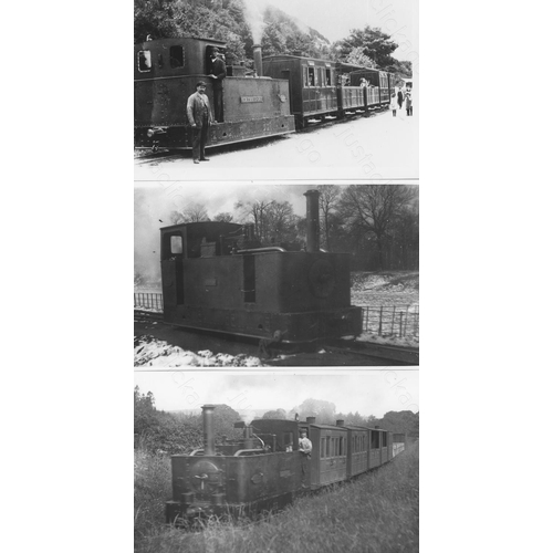 136 - Railway. Narrow Gauge. Approx. 37, black and white prints housed in a postcard album. The prints fea... 