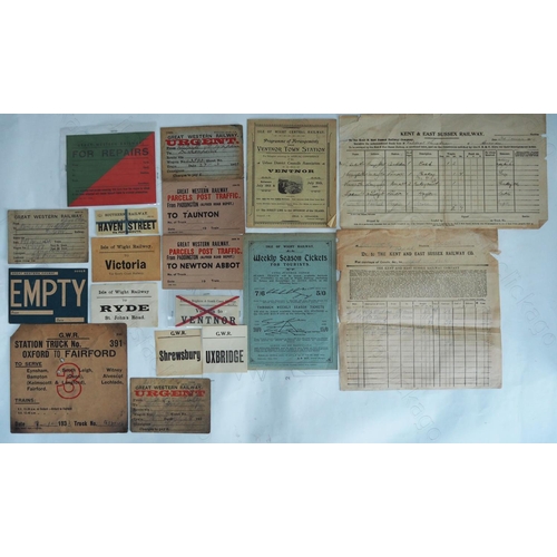 137 - Paper Railwayana. Approx. 20 items of paperwork, many relating to the ISLE OF WIGHT RAILWAY from the... 