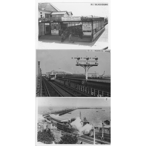 139 - Railway. Infrastructure. Approx. 113, black and white postcard size prints, housed in a plastic wall... 